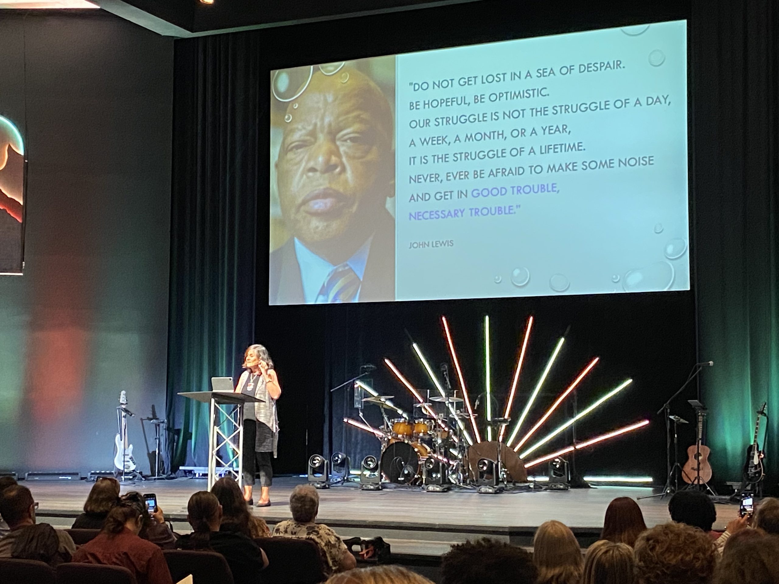 Ruth Padilla Deborst addresses the Church at the Crossroads 